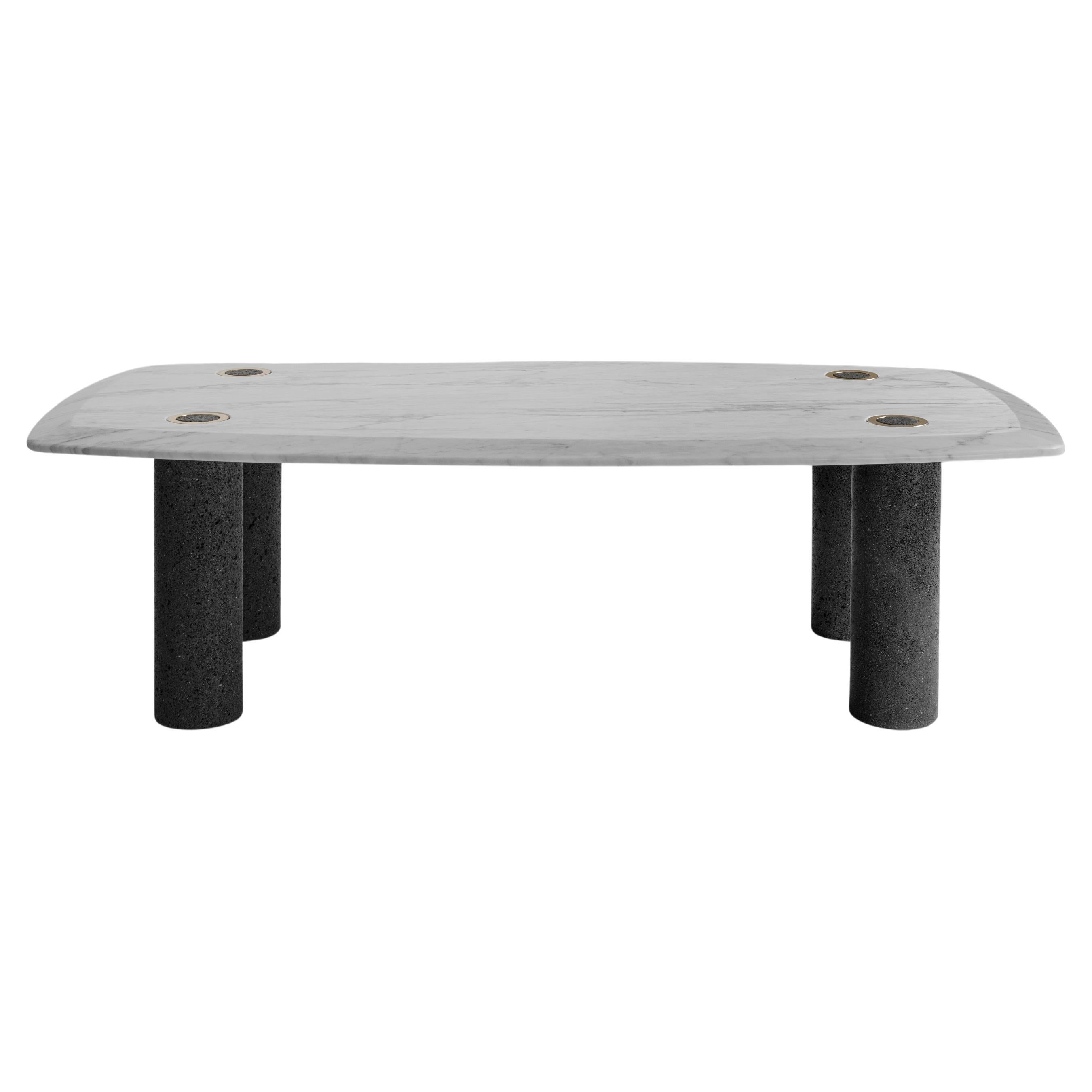 RIMINI Sculptural Coffee Table in Marble and Volcanic Stone by Iván Guerrero For Sale