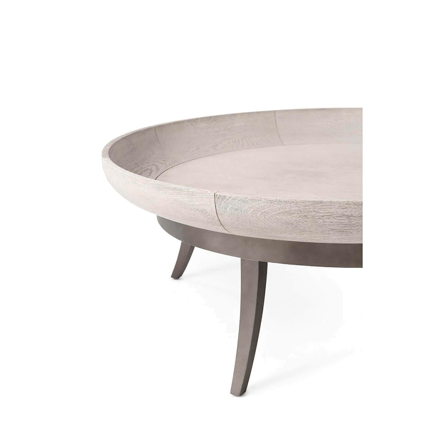 Modern Rimmed Bowl Top Coffee Table For Sale