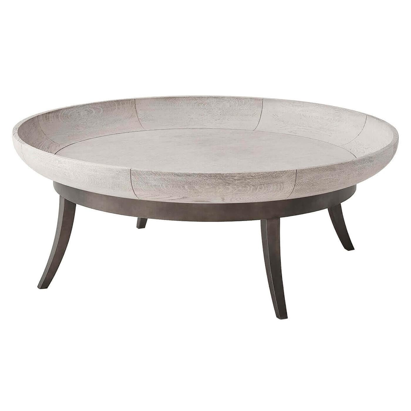 Rimmed Bowl Top Coffee Table For Sale