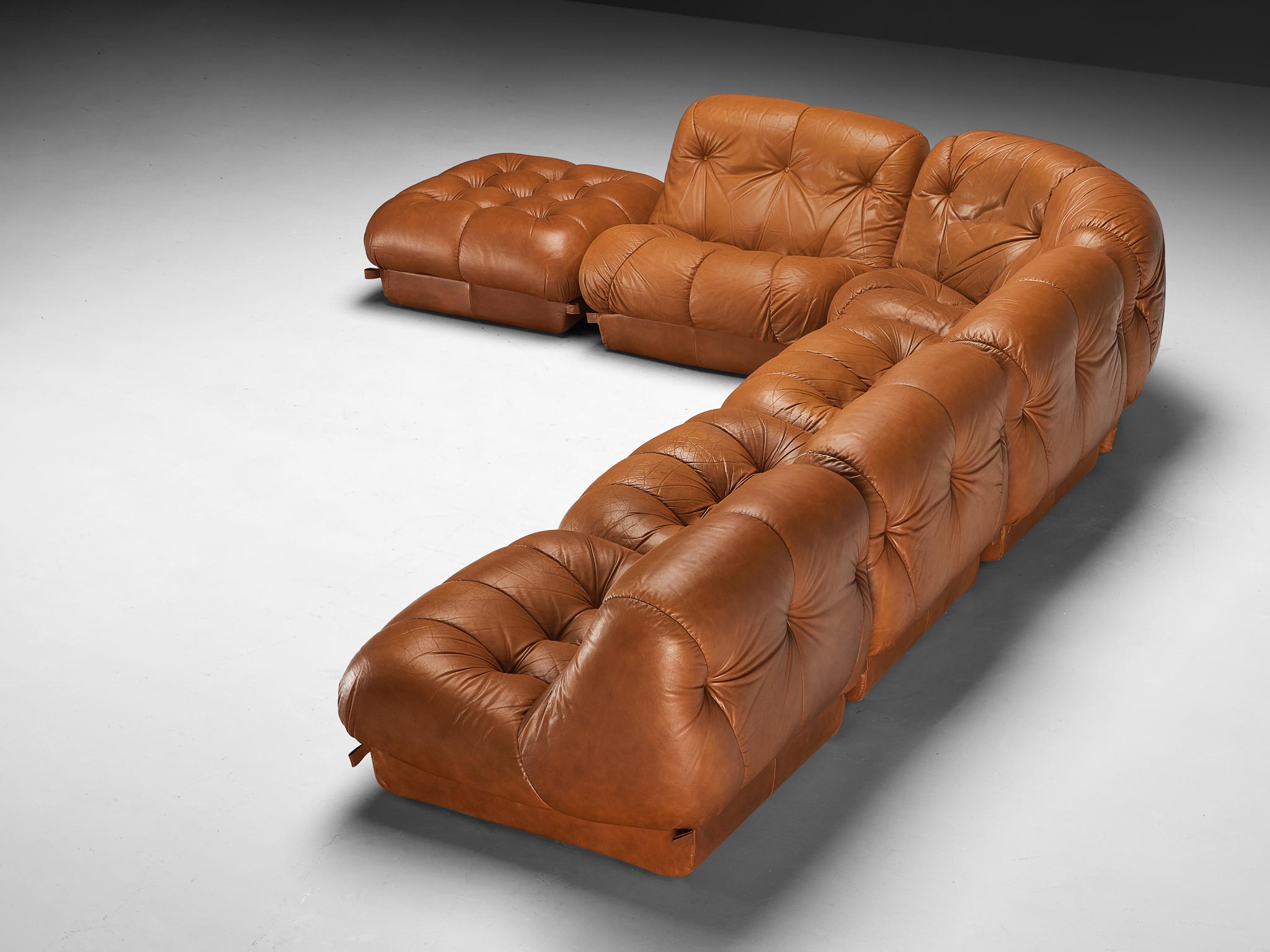 Mid-Century Modern Rimo Maturi for Mimo Padova Sofa Model ´Nuvolone´ in Brown Leather
