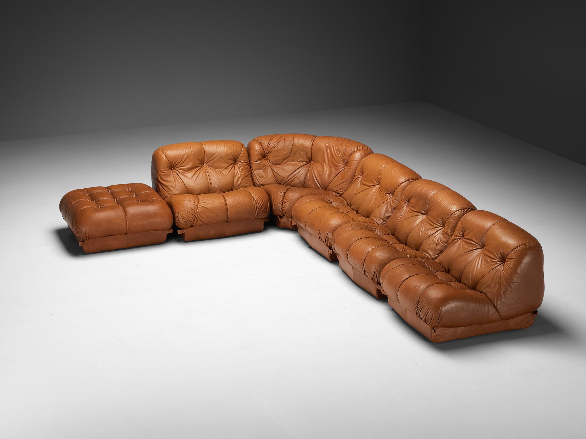Rimo Maturi for Mimo Padova Sofa Model ´Nuvolone´ in Brown Leather 1