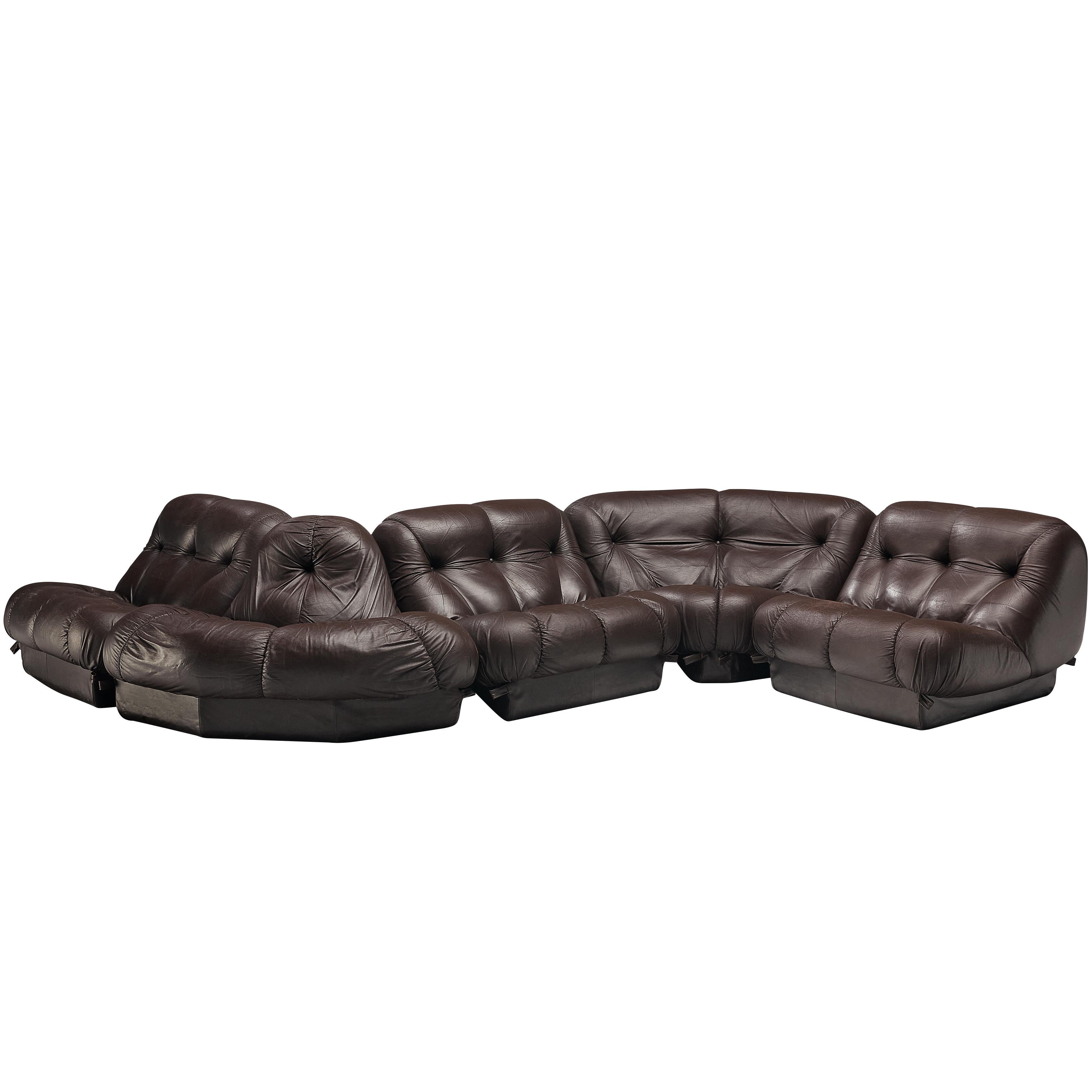 Rimo Maturi for Mimo Padova Sofa Model ´Nuvolone´ in Brown Leather