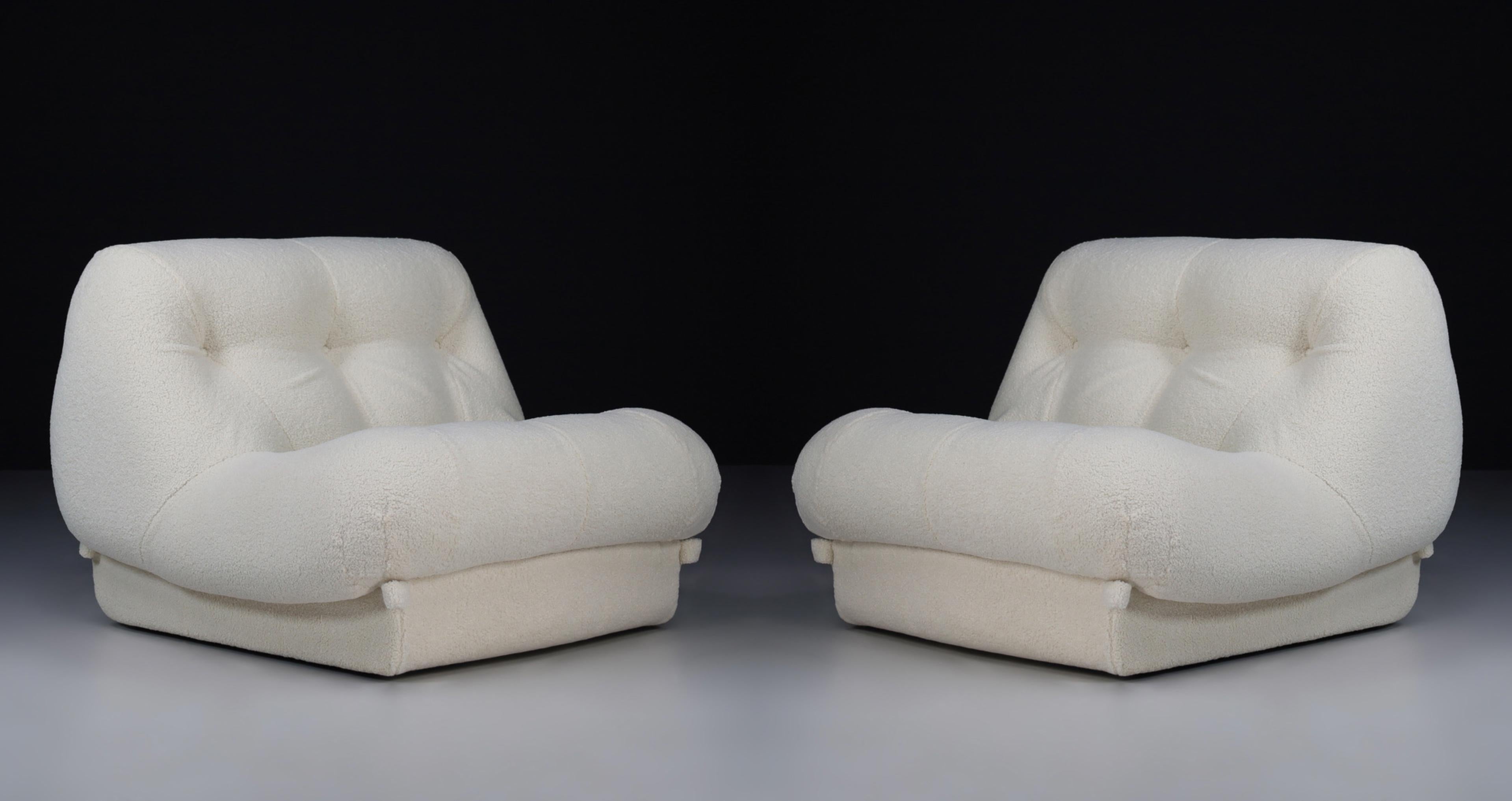 Fabric Rimo Maturi for Mimo Padova Teddy Lounge Chairs-Sofa, Italy 1970s