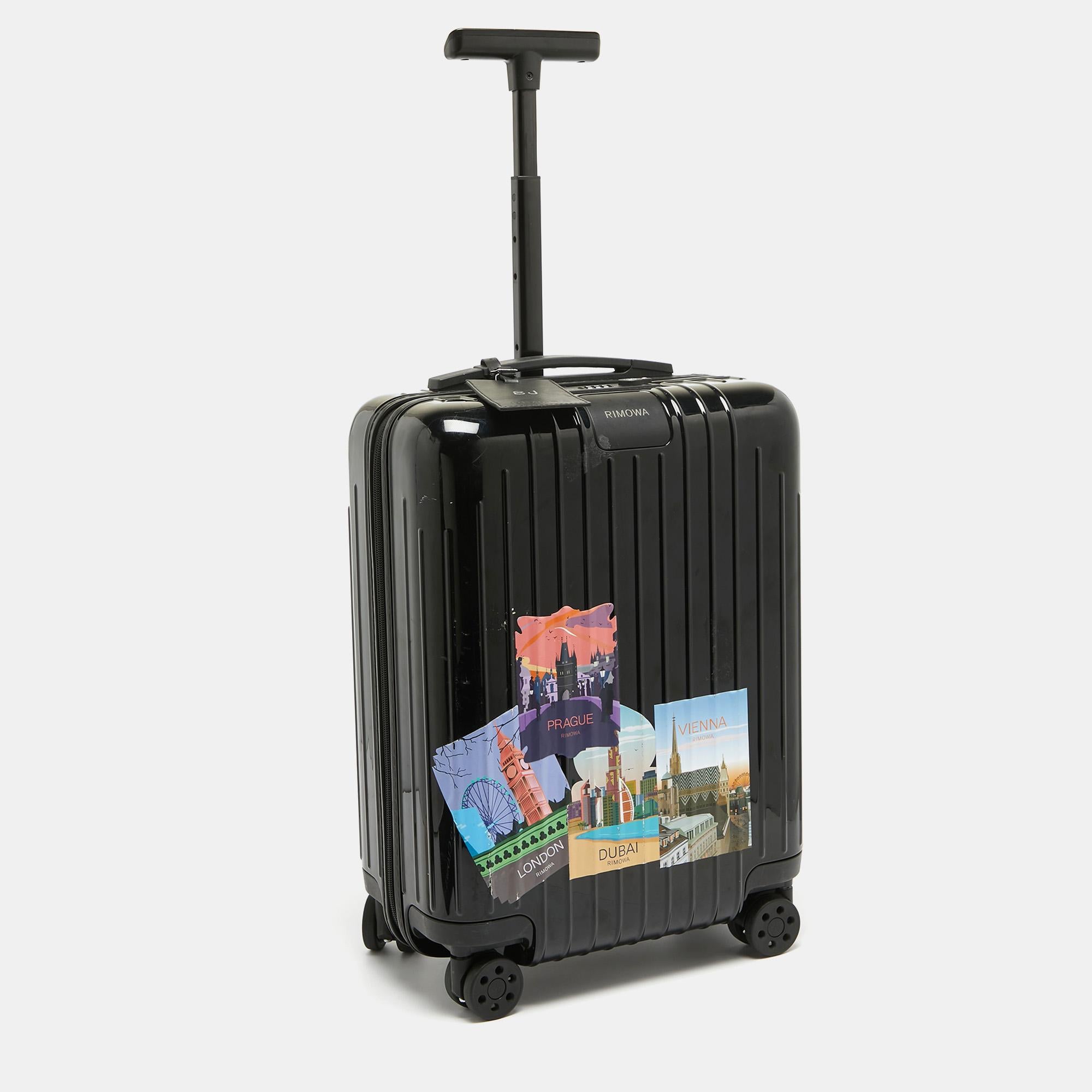 Rimowa Black Polycarbonate Essential Cabin Luggage 45 In Good Condition In Dubai, Al Qouz 2