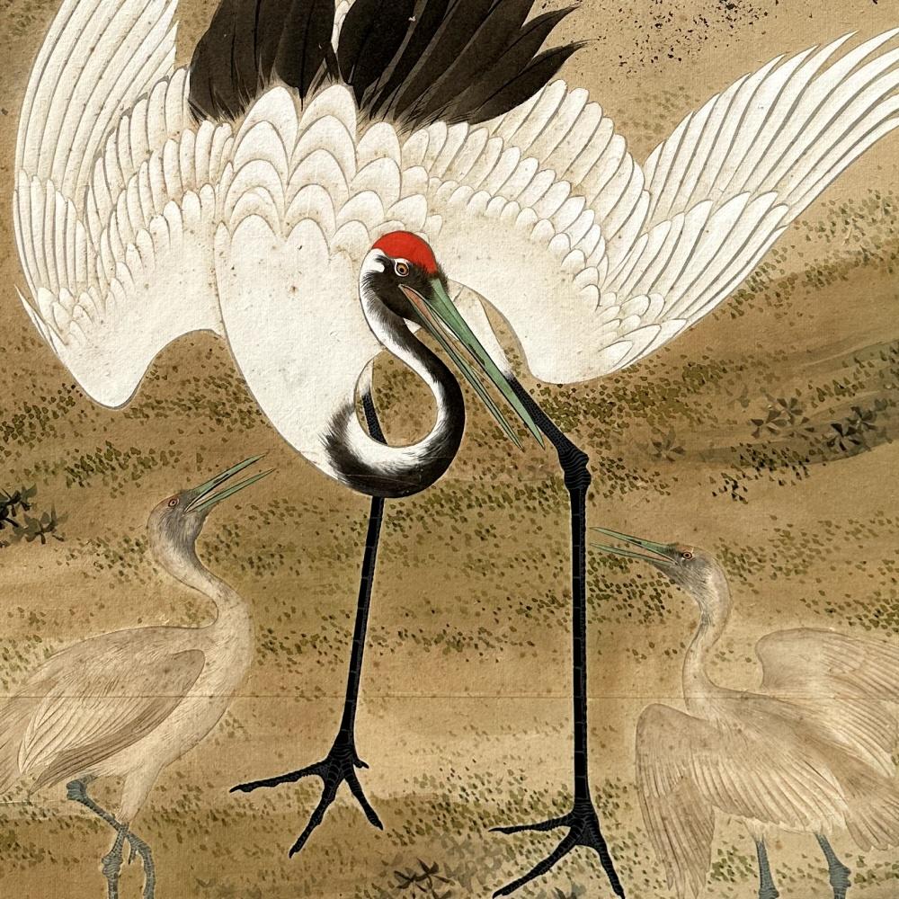 Edo-Rimpa School crane screen by Yamamoto Koitsu 2