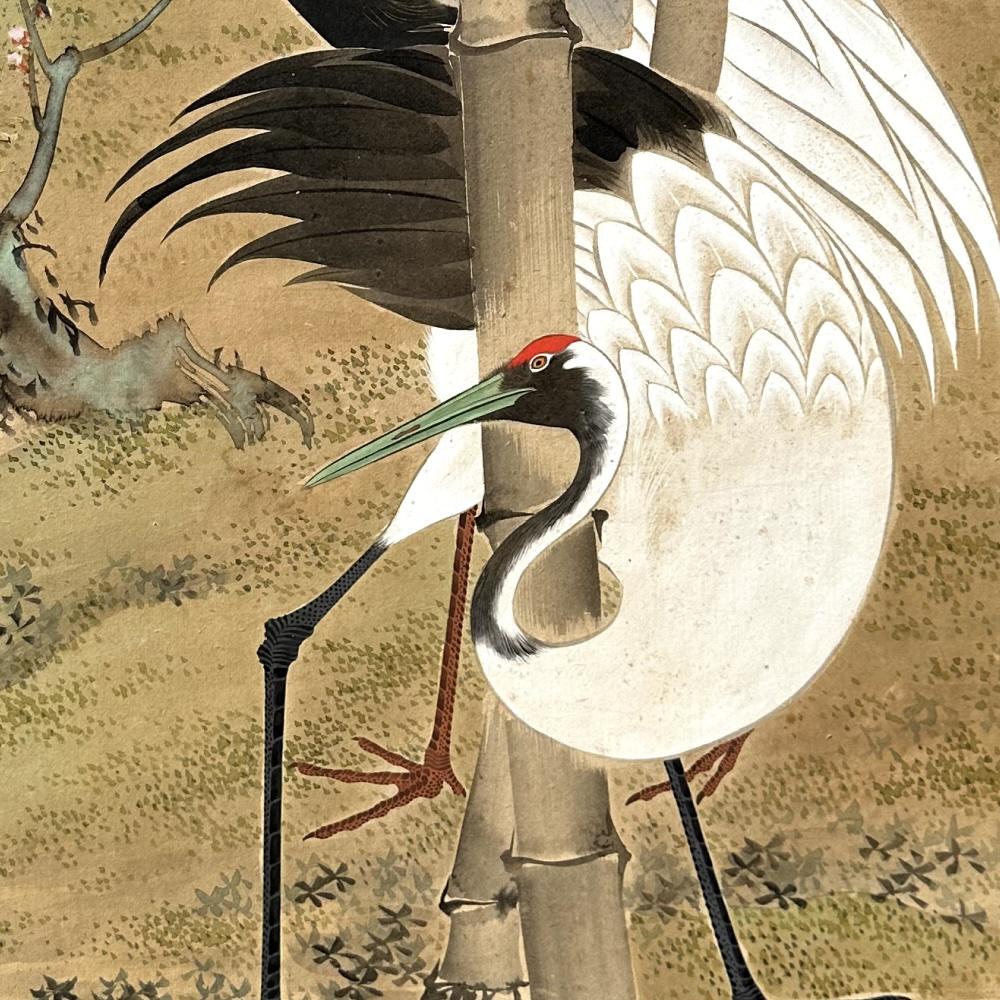 Edo-Rimpa School crane screen by Yamamoto Koitsu 3