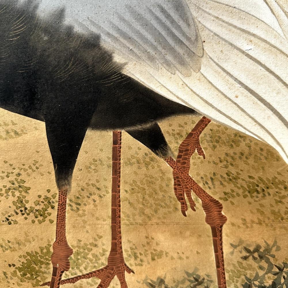 Edo-Rimpa School crane screen by Yamamoto Koitsu 1