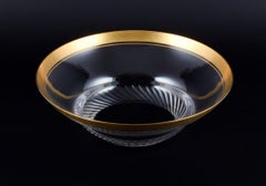 Rimpler Kristall, Zwiesel, Germany, Crystal Bowl with Gold Rim, 1960s