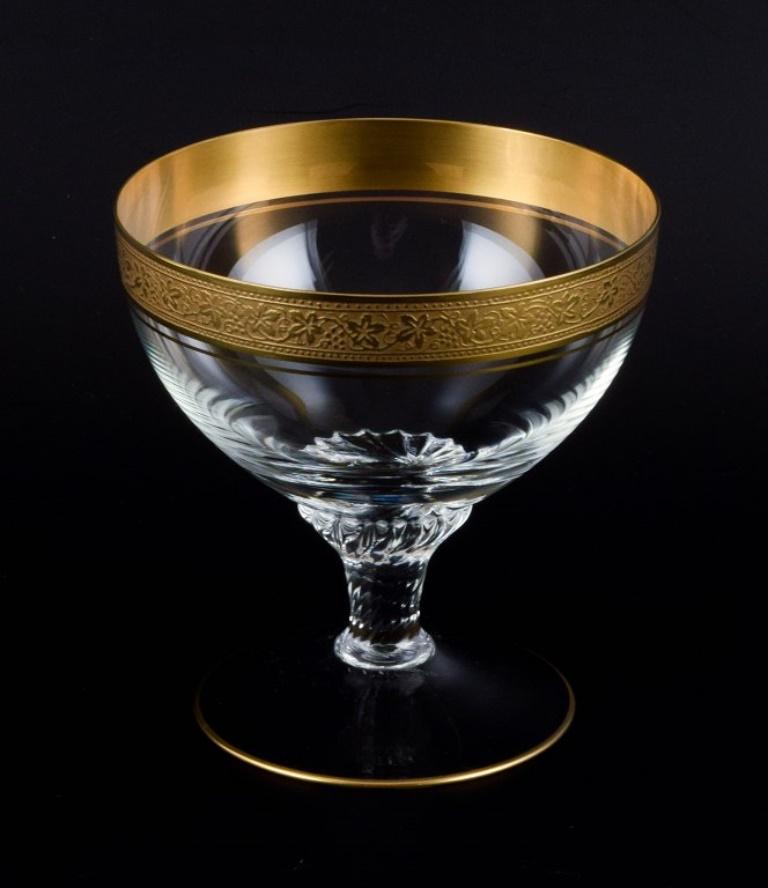 Mid-20th Century Rimpler Kristall, Zwiesel, Germany, Four Mouth-Blown Crystal Champagne Glasses For Sale