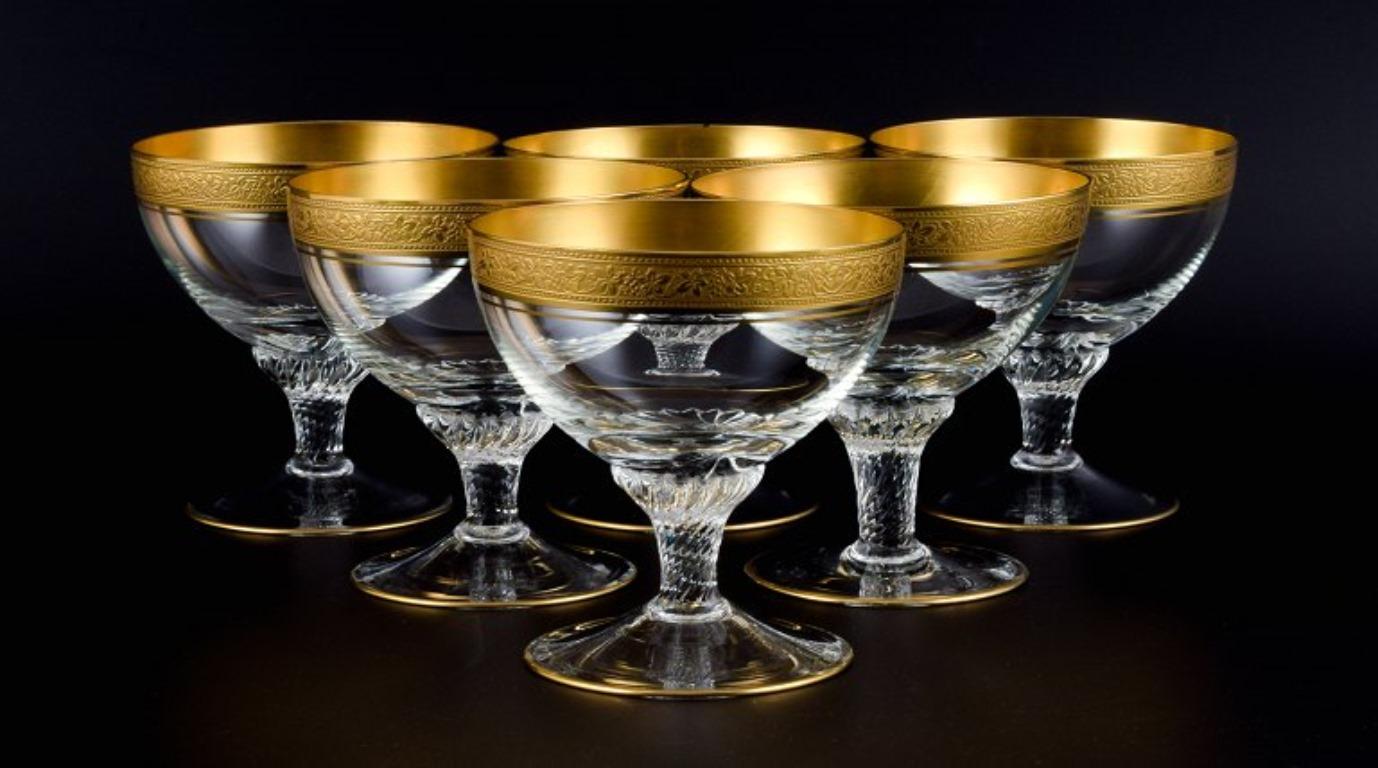 Rimpler Kristall, Zwiesel, Germany, Six Mouth-Blown Crystal Champagne Glasses In Excellent Condition For Sale In Copenhagen, DK