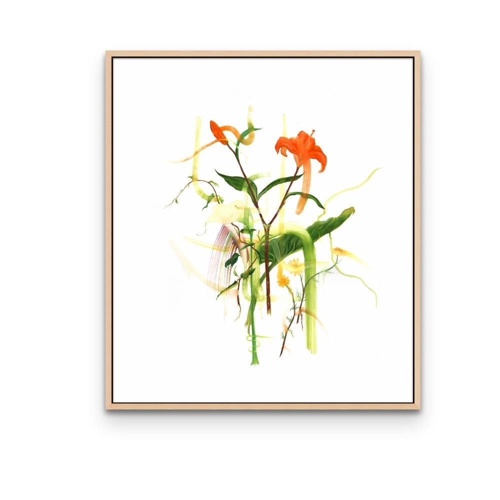 Calla Suspension- Rectangular Floral Archival Print Edition on Paper   - White Abstract Print by Rin Lack