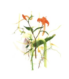 Suspension Calla - Édition d'impression florale rectangulaire d'art sur papier  