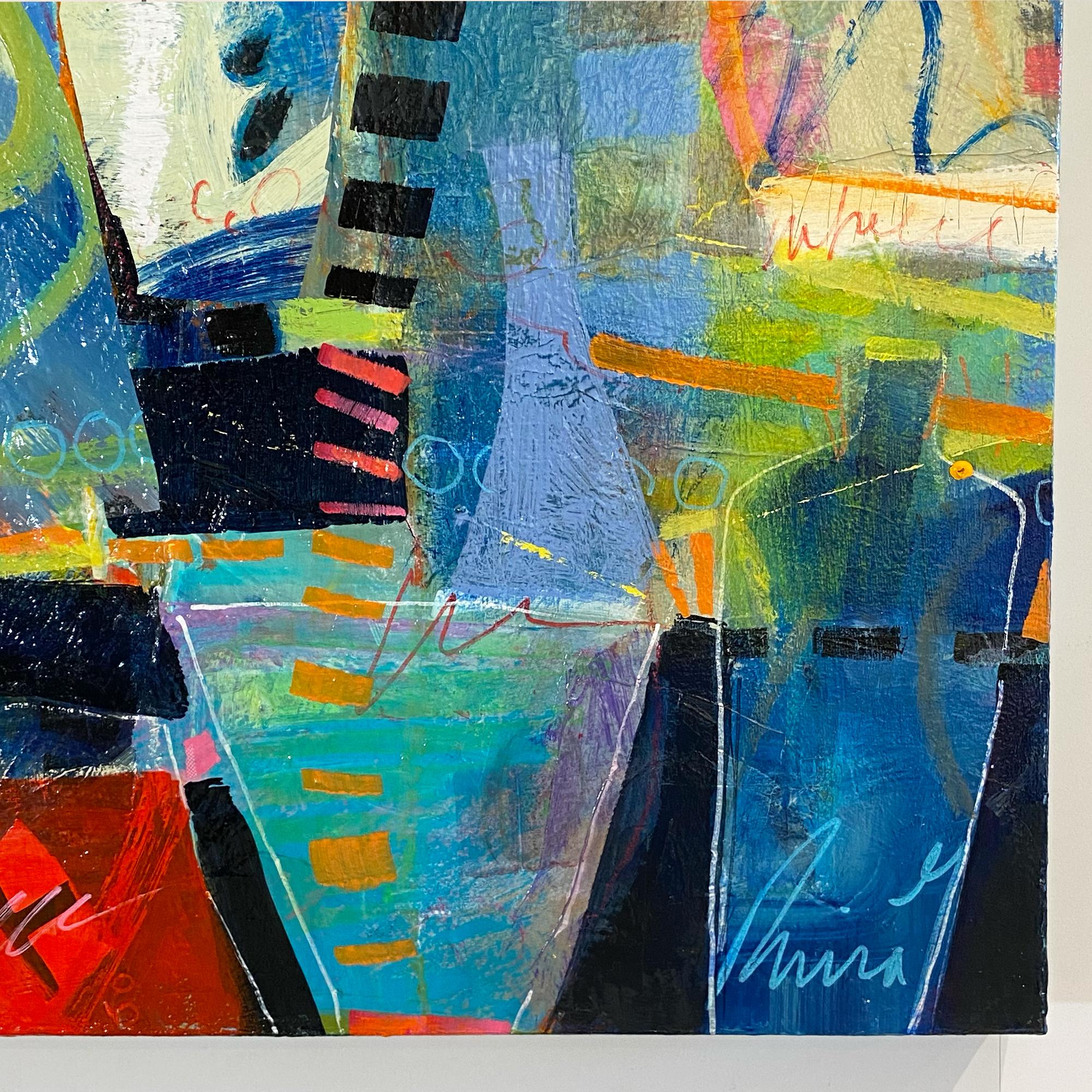 Reflecting a strong sense of colour and design, and through the use of line and texture, Rina’s abstract paintings are bold and expressive. Whether working in acrylic or mixed media, Rina is always seeking to explore and create new and interesting