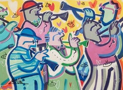 Rina Maimon, Six trumpets, Acrylic on canvas