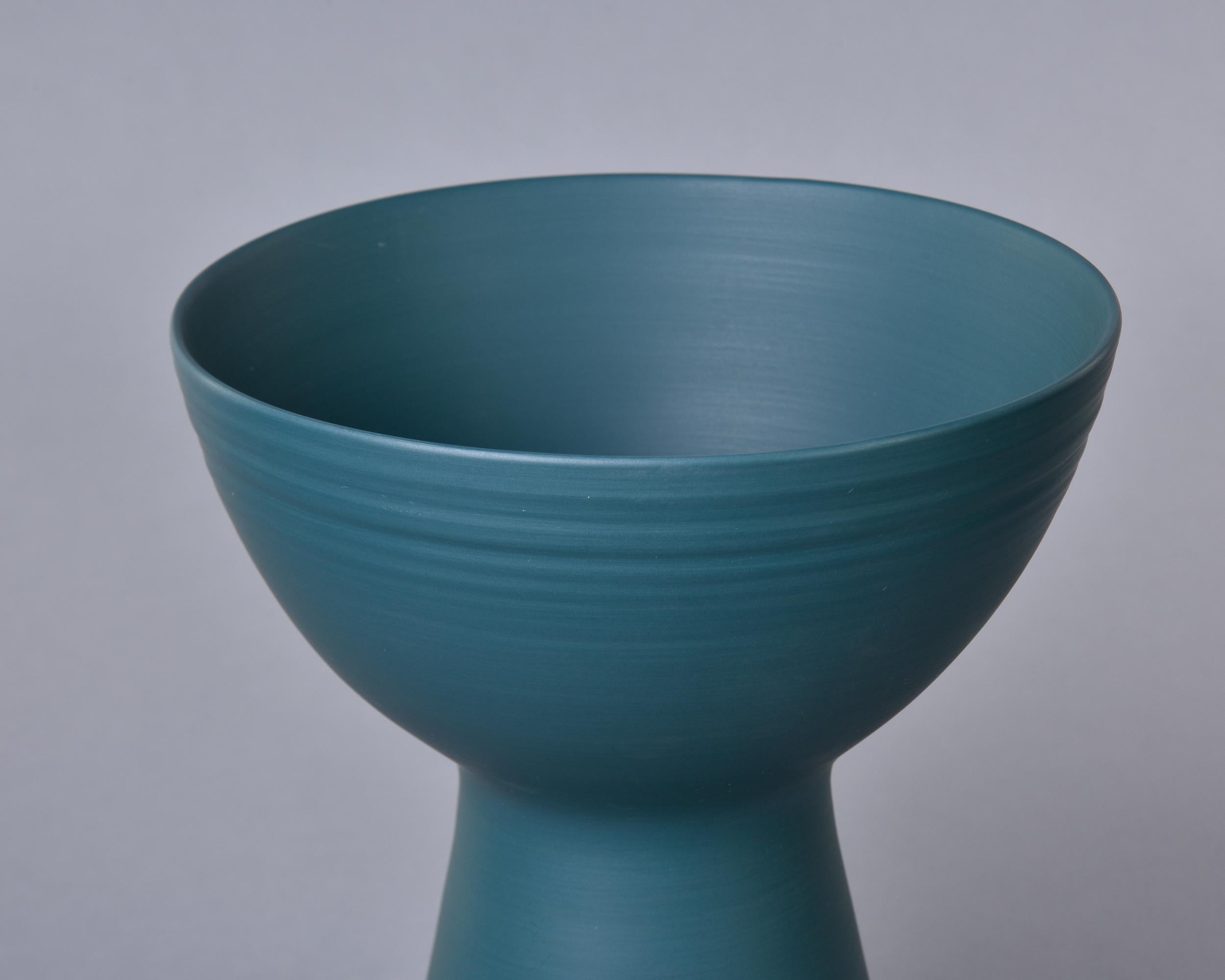 Rina Menardi Bouquet Vase in Teal Green Glaze For Sale 1