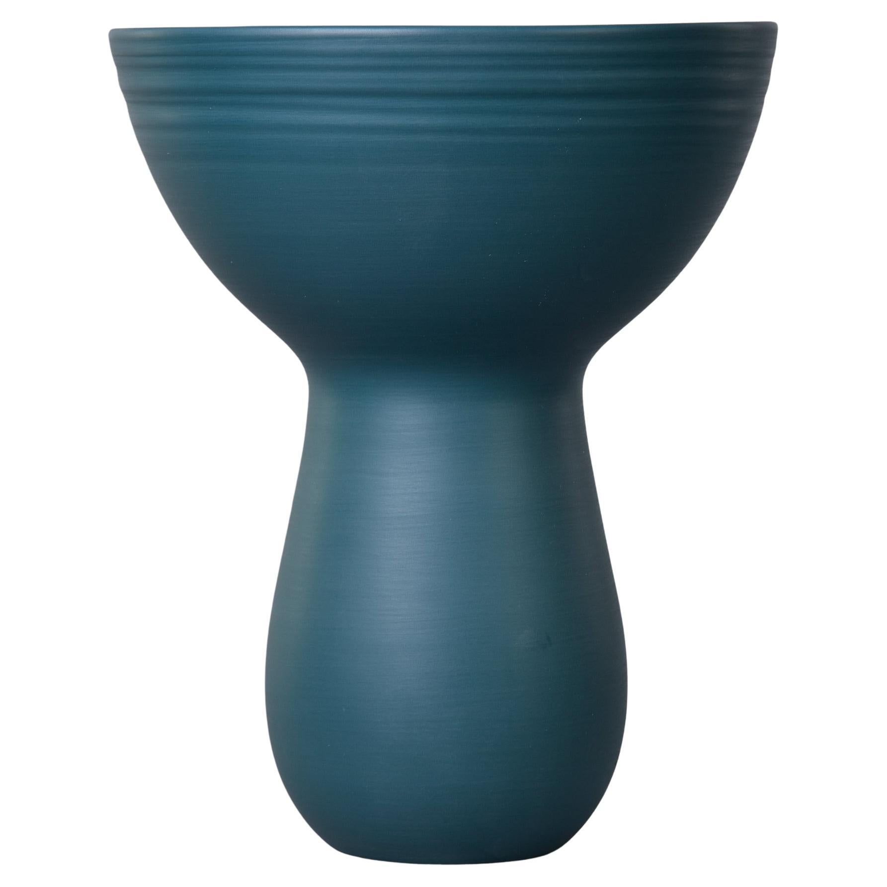 Rina Menardi Bouquet Vase in Teal Green Glaze For Sale