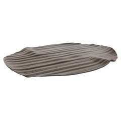 Rina Menardi Handmade Brown and White Ceramic Leaf Tray