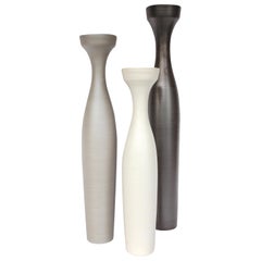 Rina Menardi Handmade Ceramic Angel Vases in Linen, Dark Bronze and Light Brown