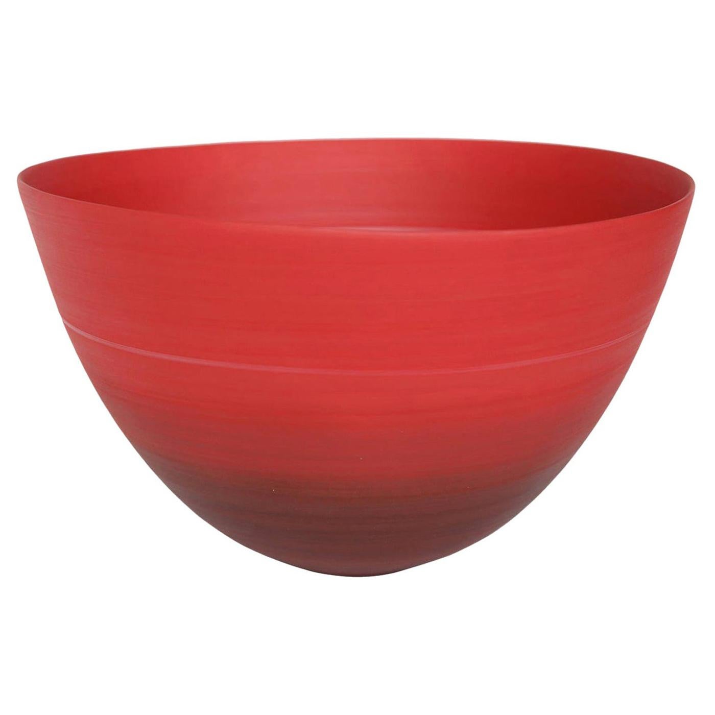 Rina Menardi Handmade Ceramic Bowls in Red, Green and Blue For Sale