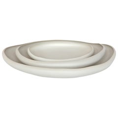 Rina Menardi Handmade Ceramic White Lagoon Trays