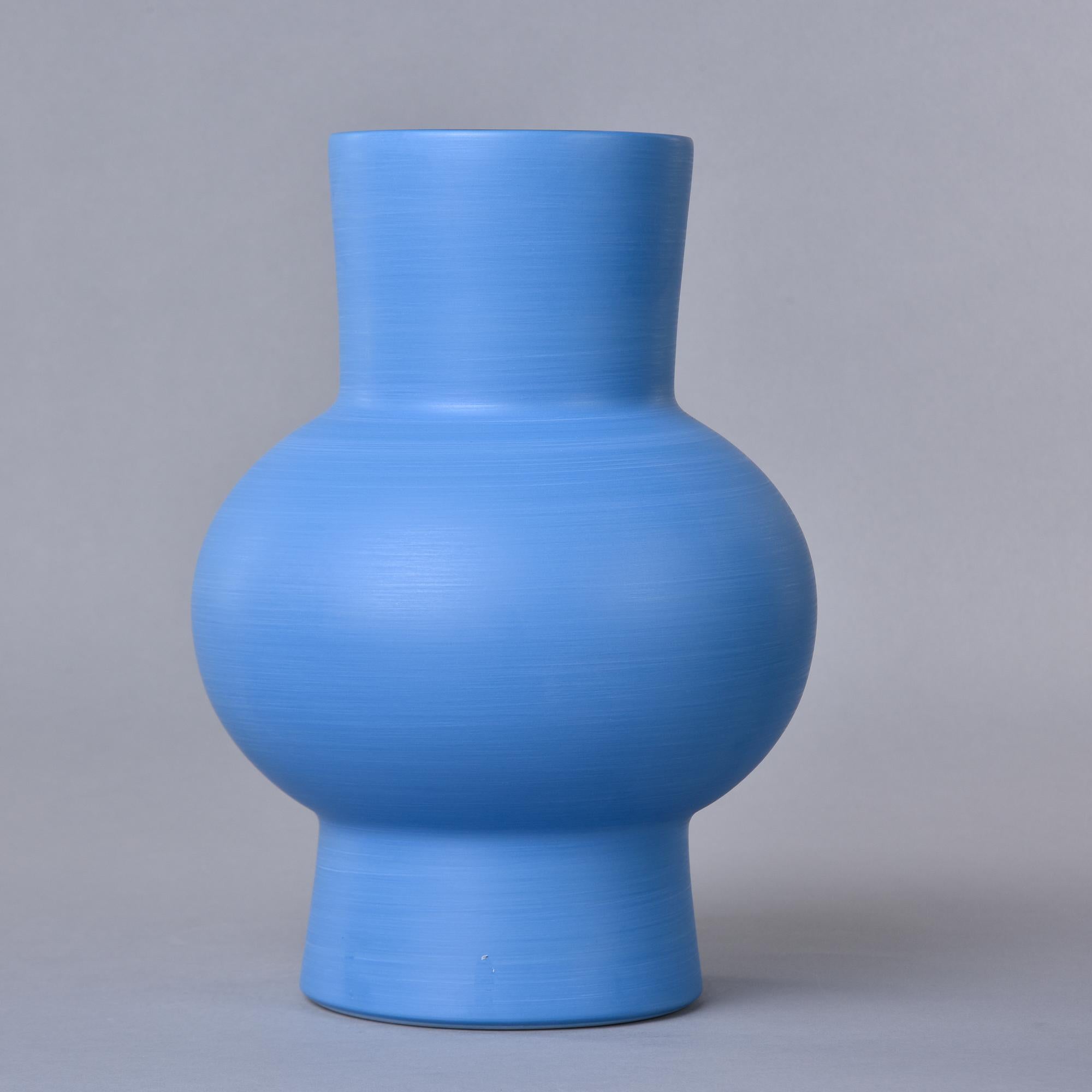 Rina Menardi Royal Princess Vase in Cornflower Blue Glaze In New Condition In Troy, MI