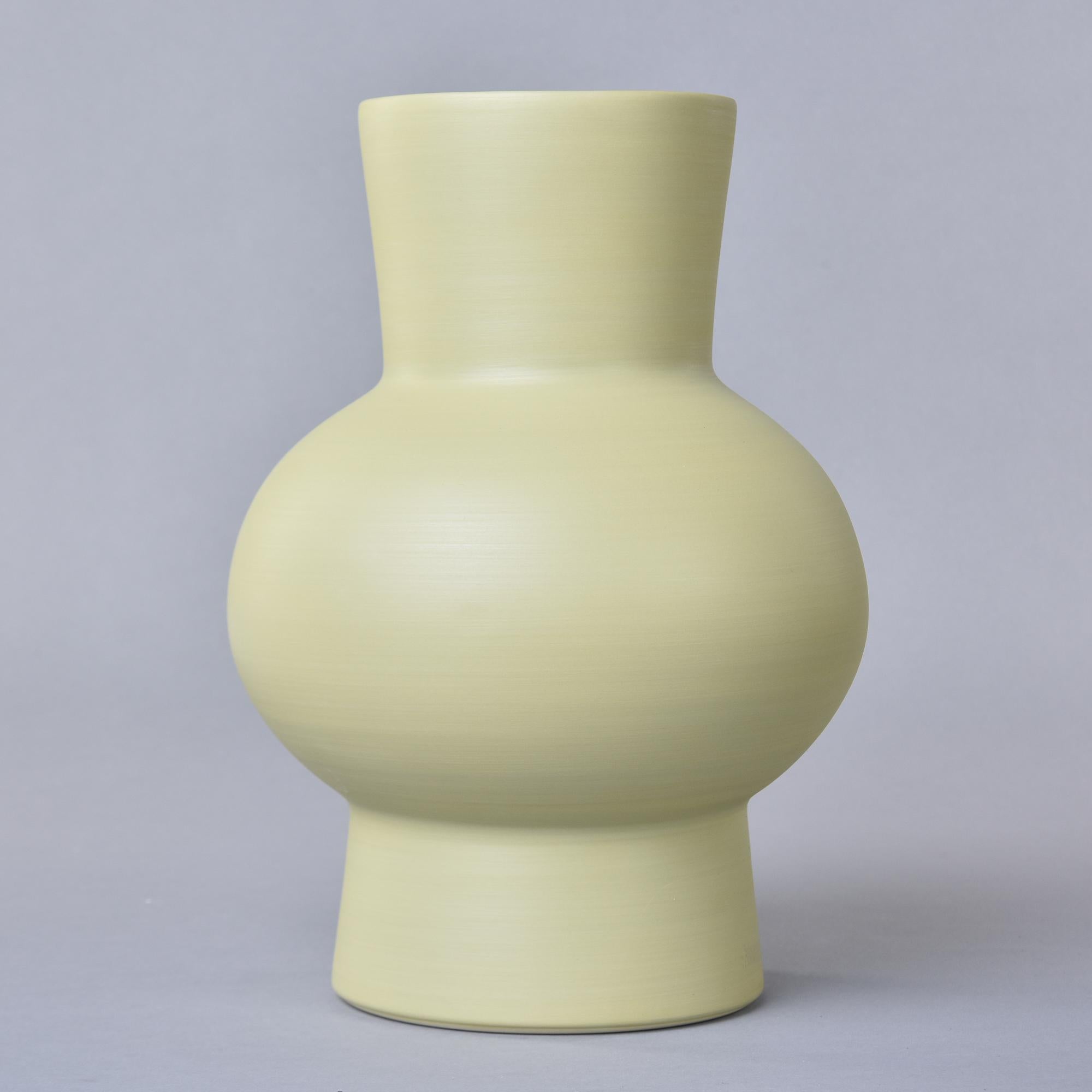 Italian Rina Menardi Royal Princess Vase in Light Pistachio For Sale