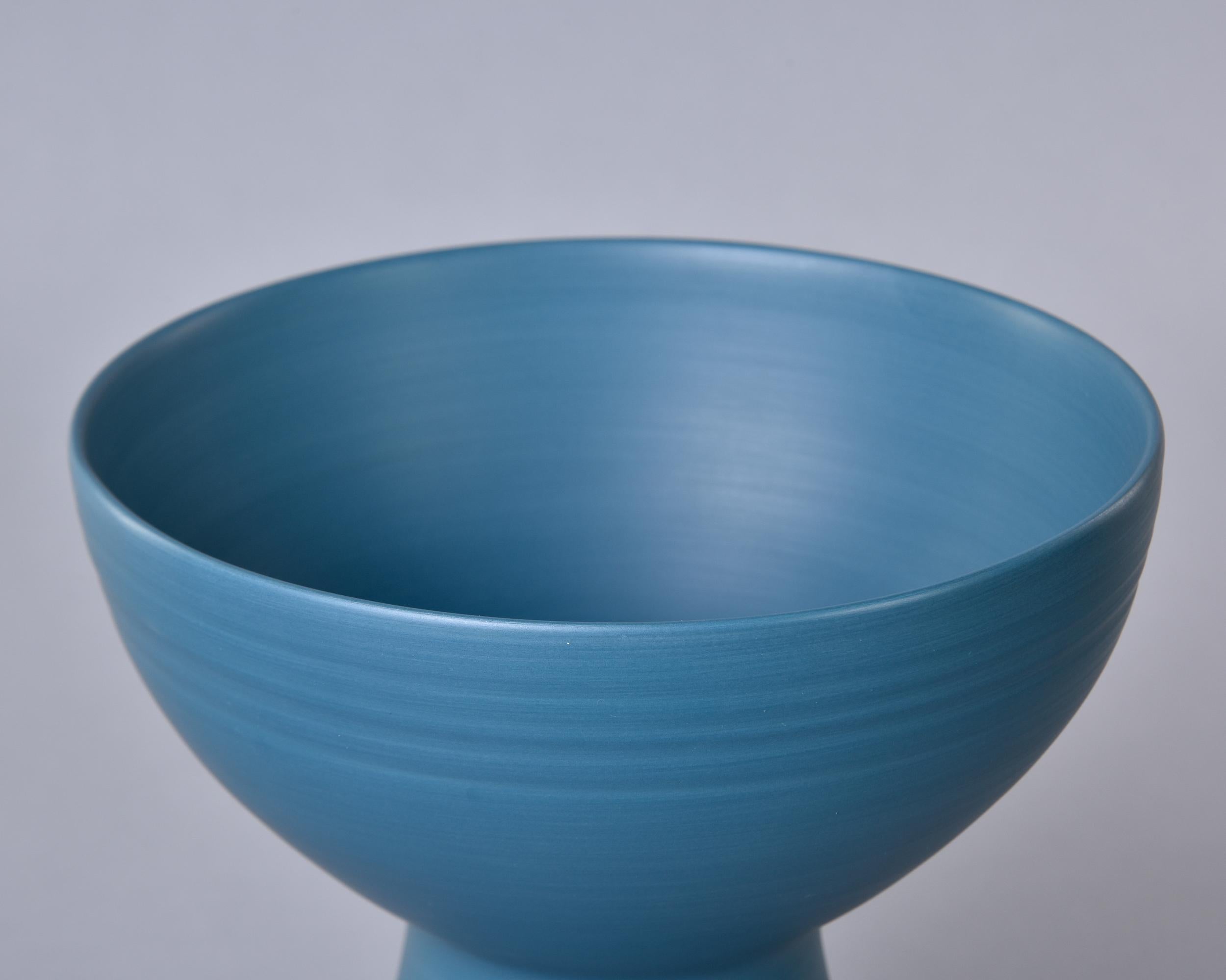 Ceramic Rina Menardi Small Bouquet Vase in Teal Blue For Sale