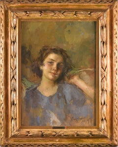 Italian portrait of a girl, by Rinaldo Agazzi 1921
