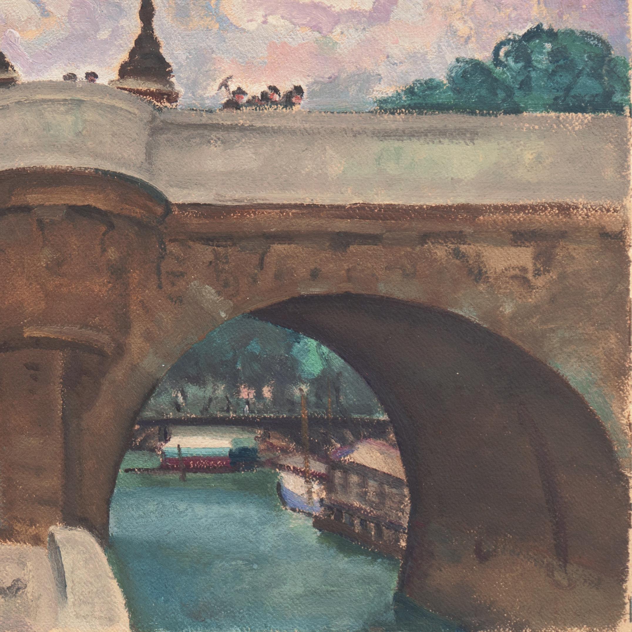 Le Pont Neuf, coucher de soleil, Paris, Académie Colarossi, Oakland, NYMOMA, SFMOMA en vente 3