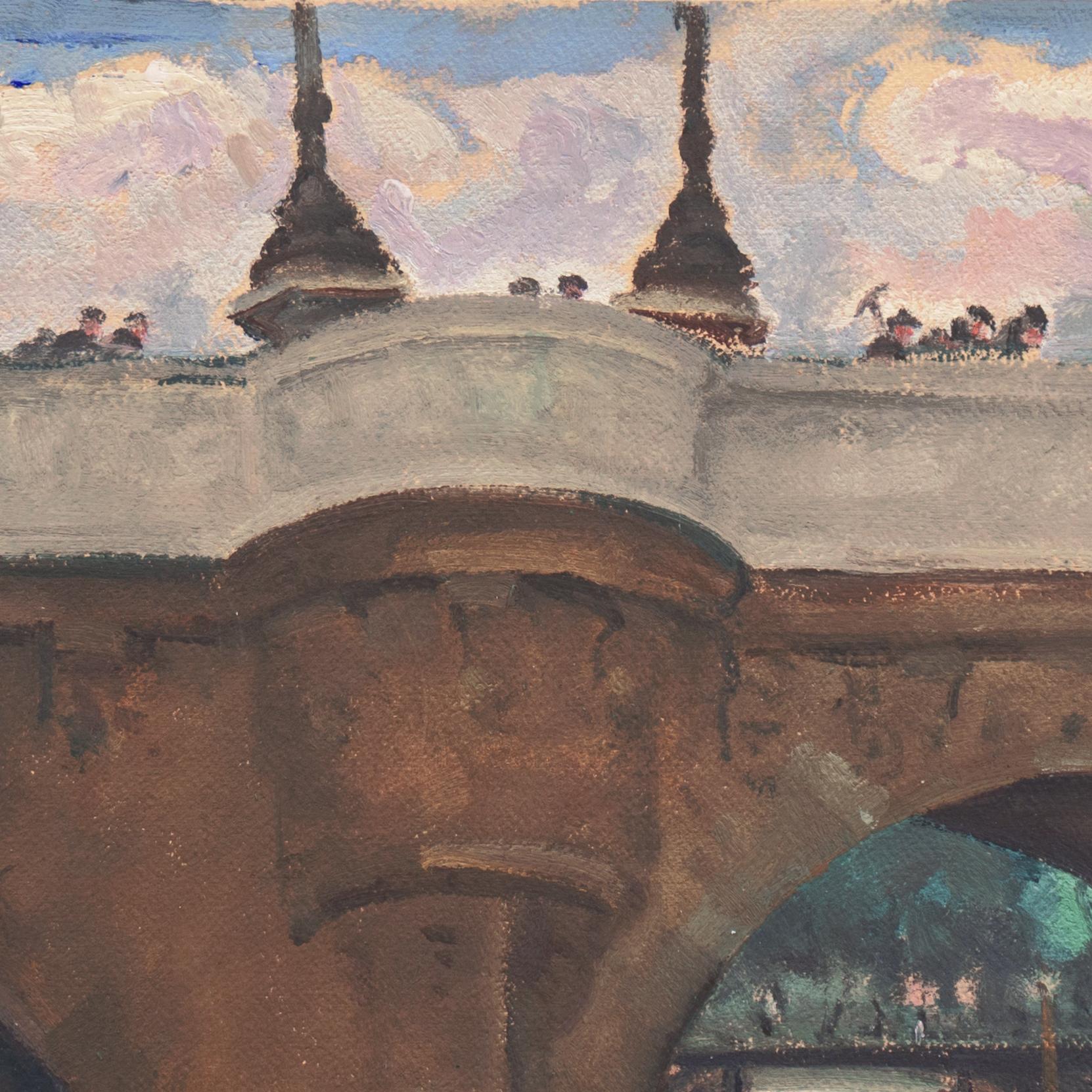 Le Pont Neuf, coucher de soleil, Paris, Académie Colarossi, Oakland, NYMOMA, SFMOMA en vente 4