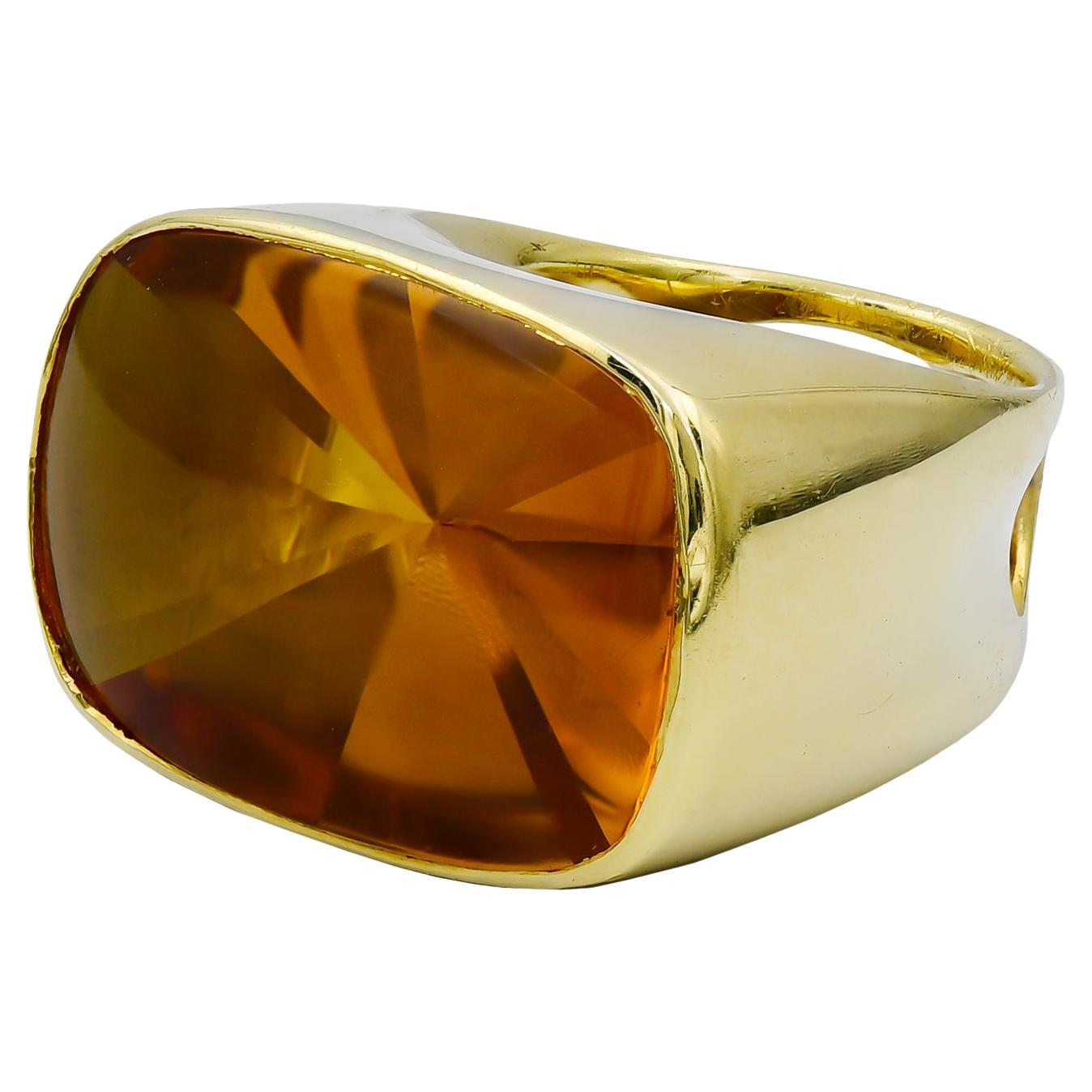Rinaldo Gavello 18kt Yellow Gold Citrine Ring For Sale