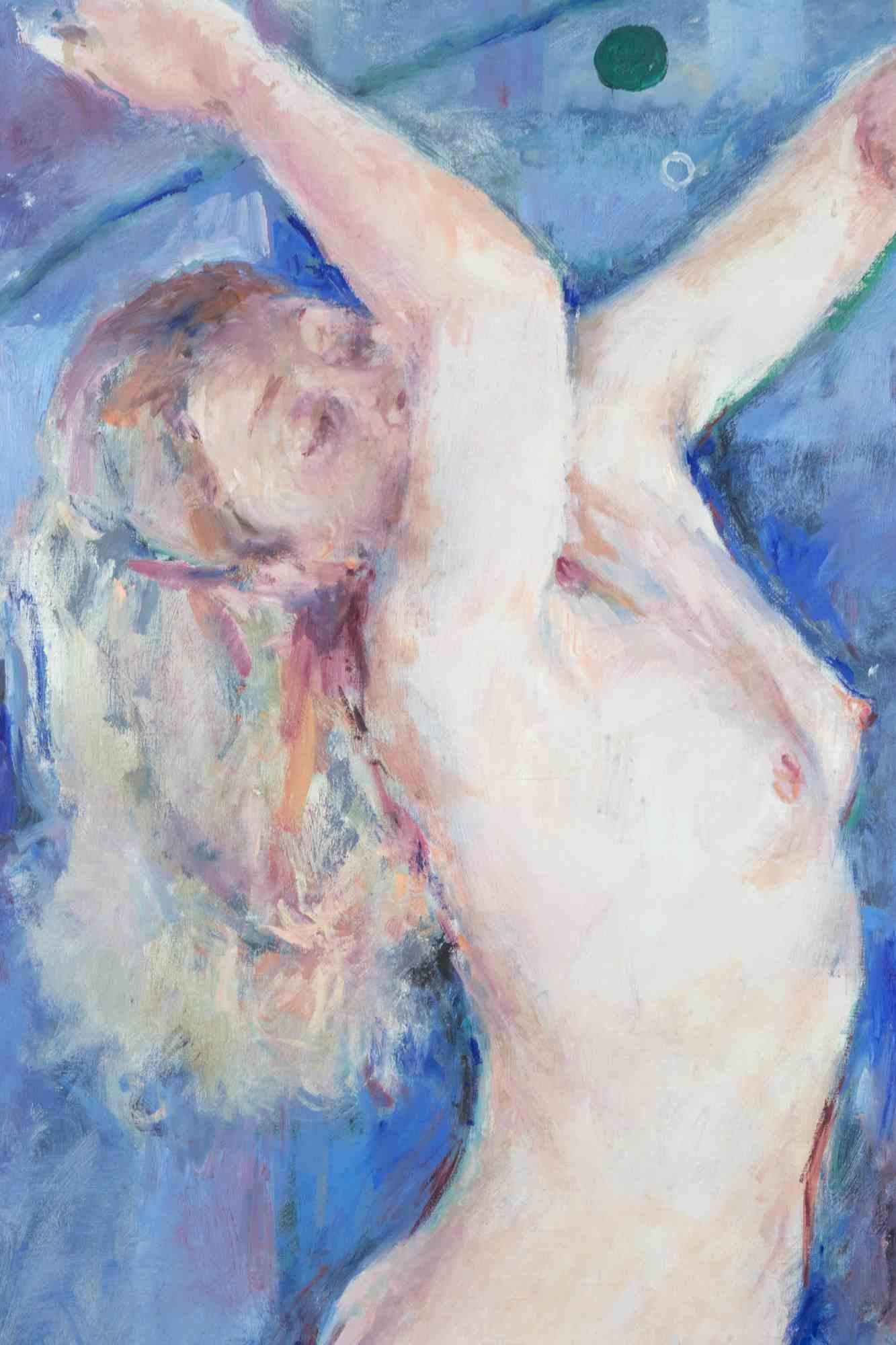 Akt – Ölfarbe von Rinaldo Geleng – 1970er Jahre im Angebot 1