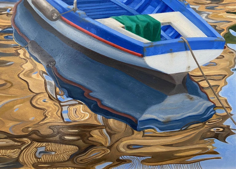Abstract Reflections, original marine landscape - Contemporary Painting by Rinaldo Skalamera