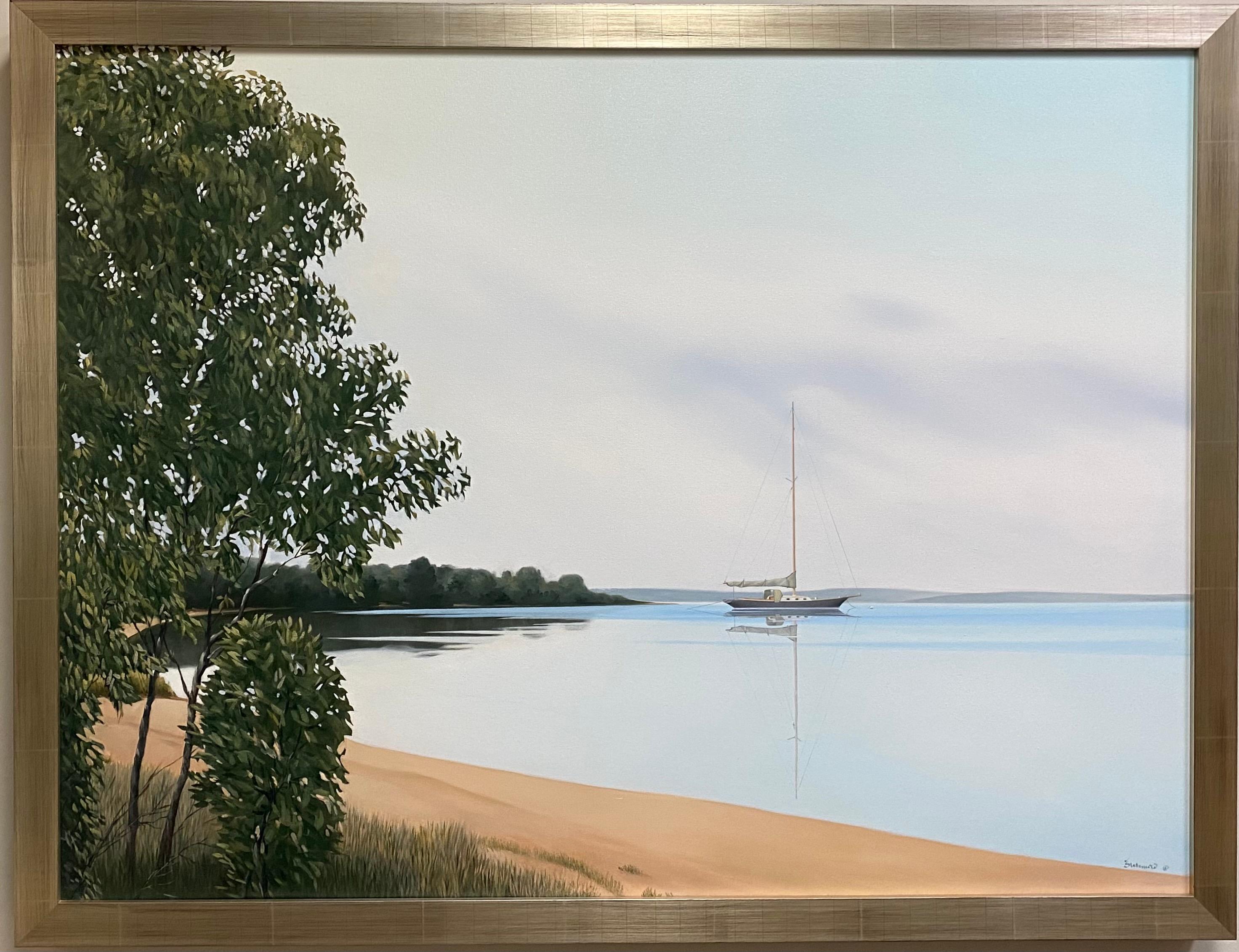 Rinaldo Skalamera Landscape Painting - Gentle Breeze, original 36x48 realist marine landscape