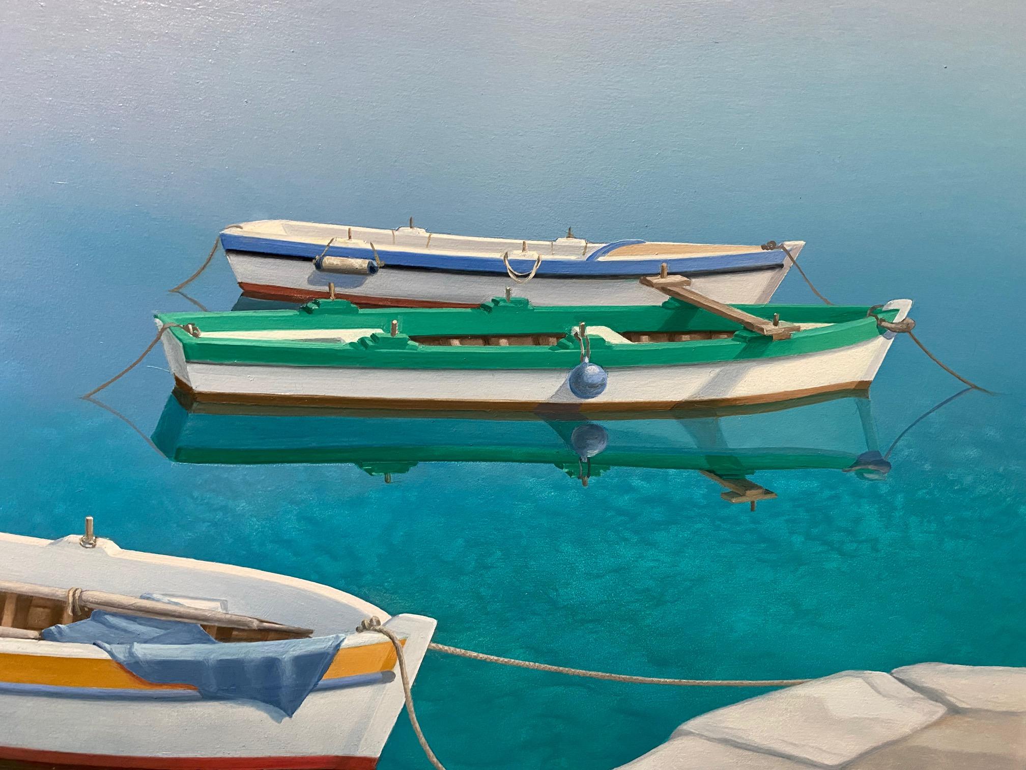 Harbor Reflections, original contemporary photorealist marine landscape 1