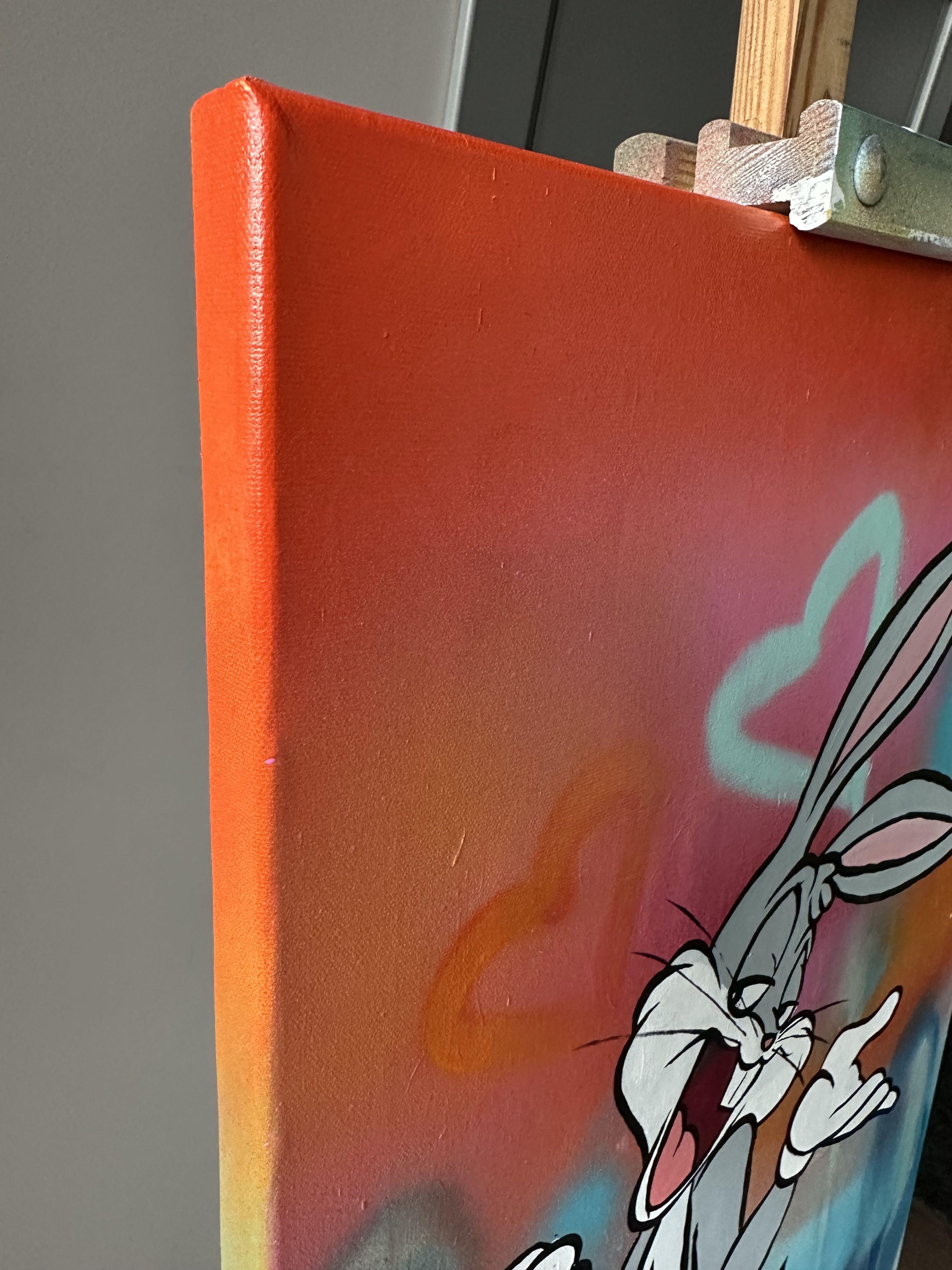 Bugs Bunny soñador, Pintura, Acrílico sobre lienzo - Painting Arte pop de Rinalds Vanadzins