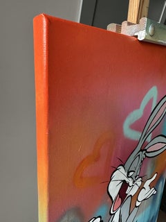 Bugs Bunny sognante, Pittura, Acrilico su tela
