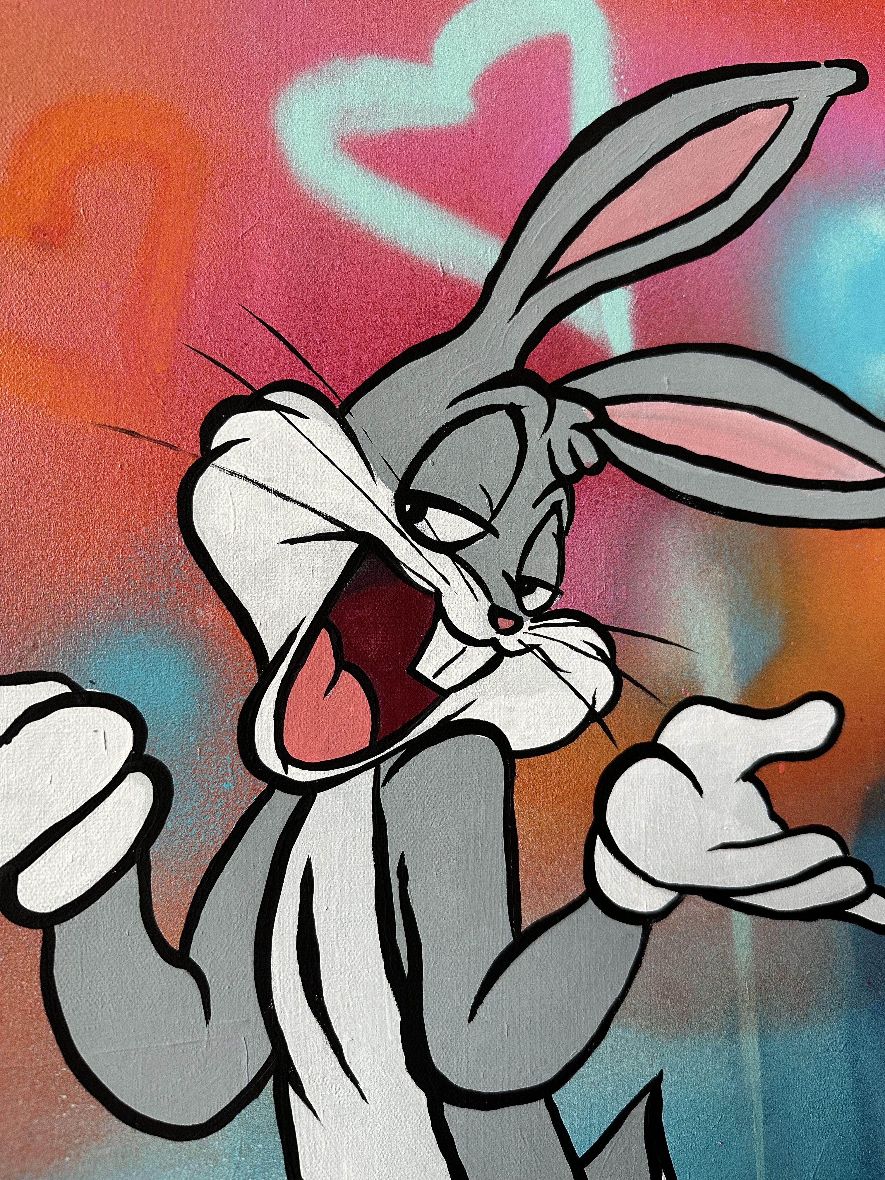 Bugs Bunny soñador, Pintura, Acrílico sobre lienzo en venta 1