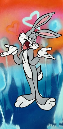 Dreamy Bugs Bunny, Painting, Acrylic on Canvas