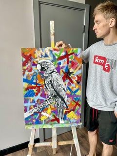 La beatitudine del pappagallo, Pittura, Acrilico su tela