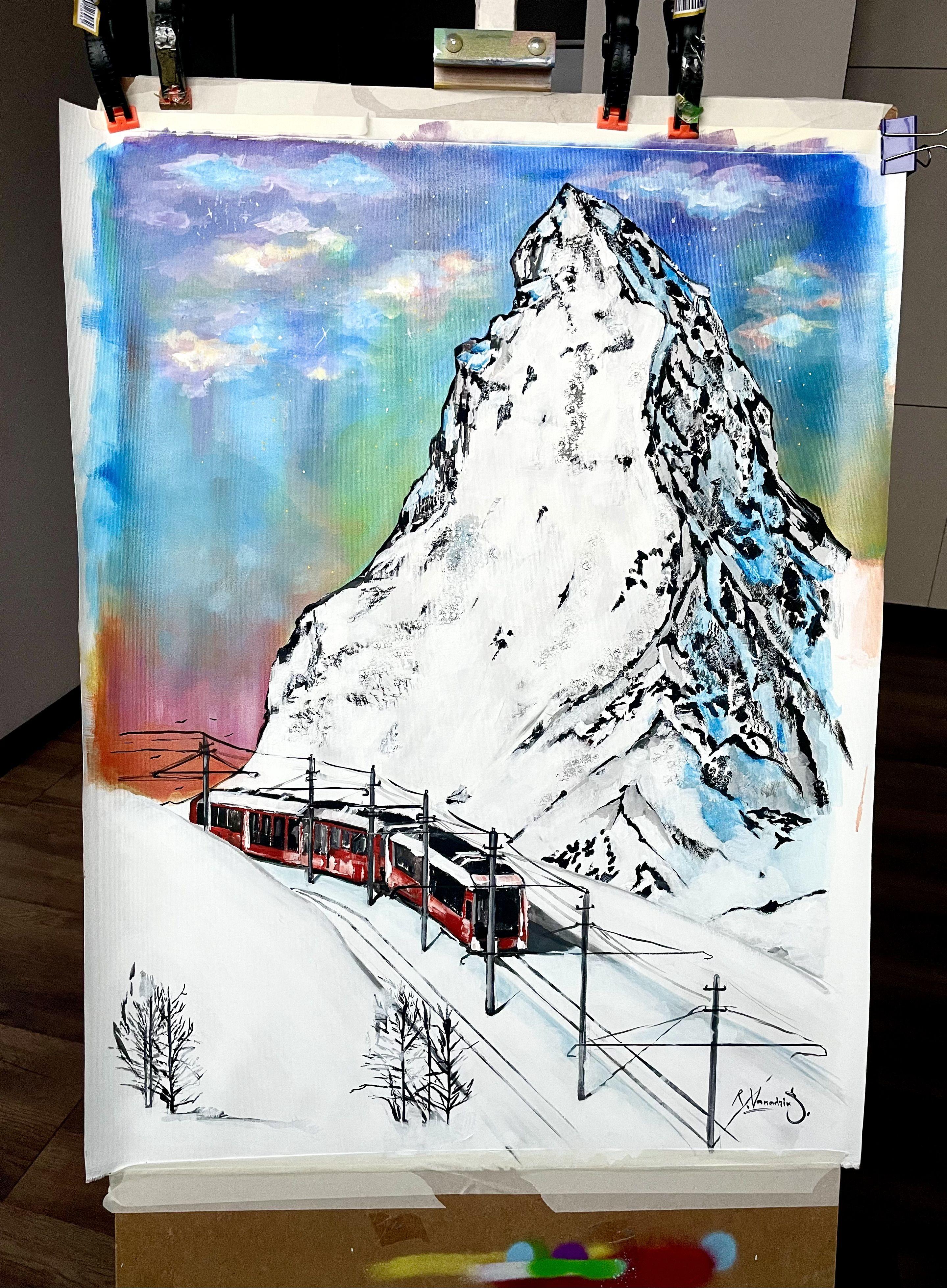Train, Painting, Acrylic on Canvas For Sale 2
