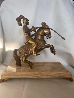 Renaissance Pair of Gothic Soldiers on Horseback Metal Renaissance 20th Century