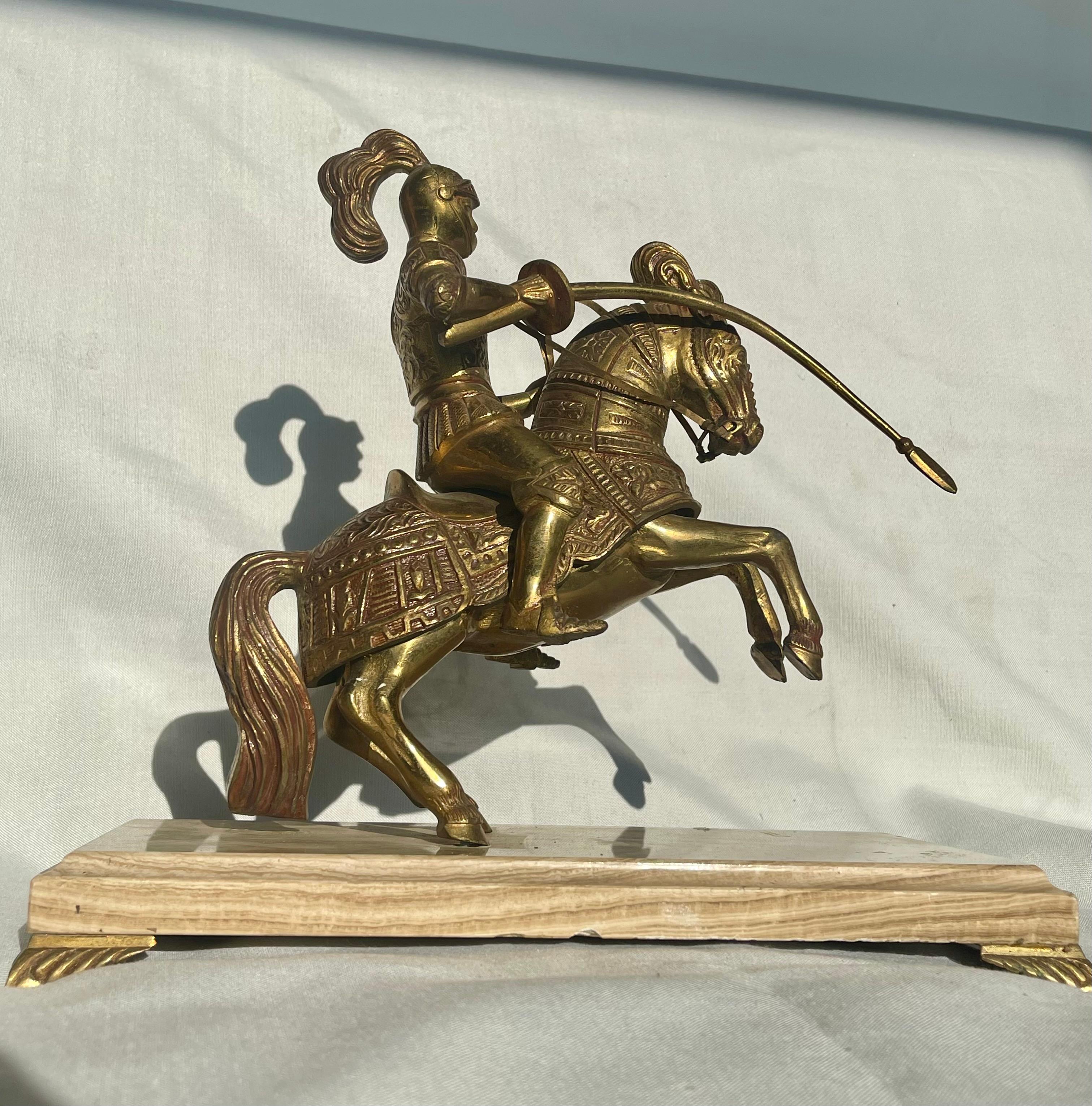 Renaissance Pair of Gothic Soldiers on Horseback Metal Renaissance 20th Century For Sale 3
