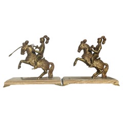 Renacimiento Par de soldados góticos a caballo Metal Renacimiento Siglo XX