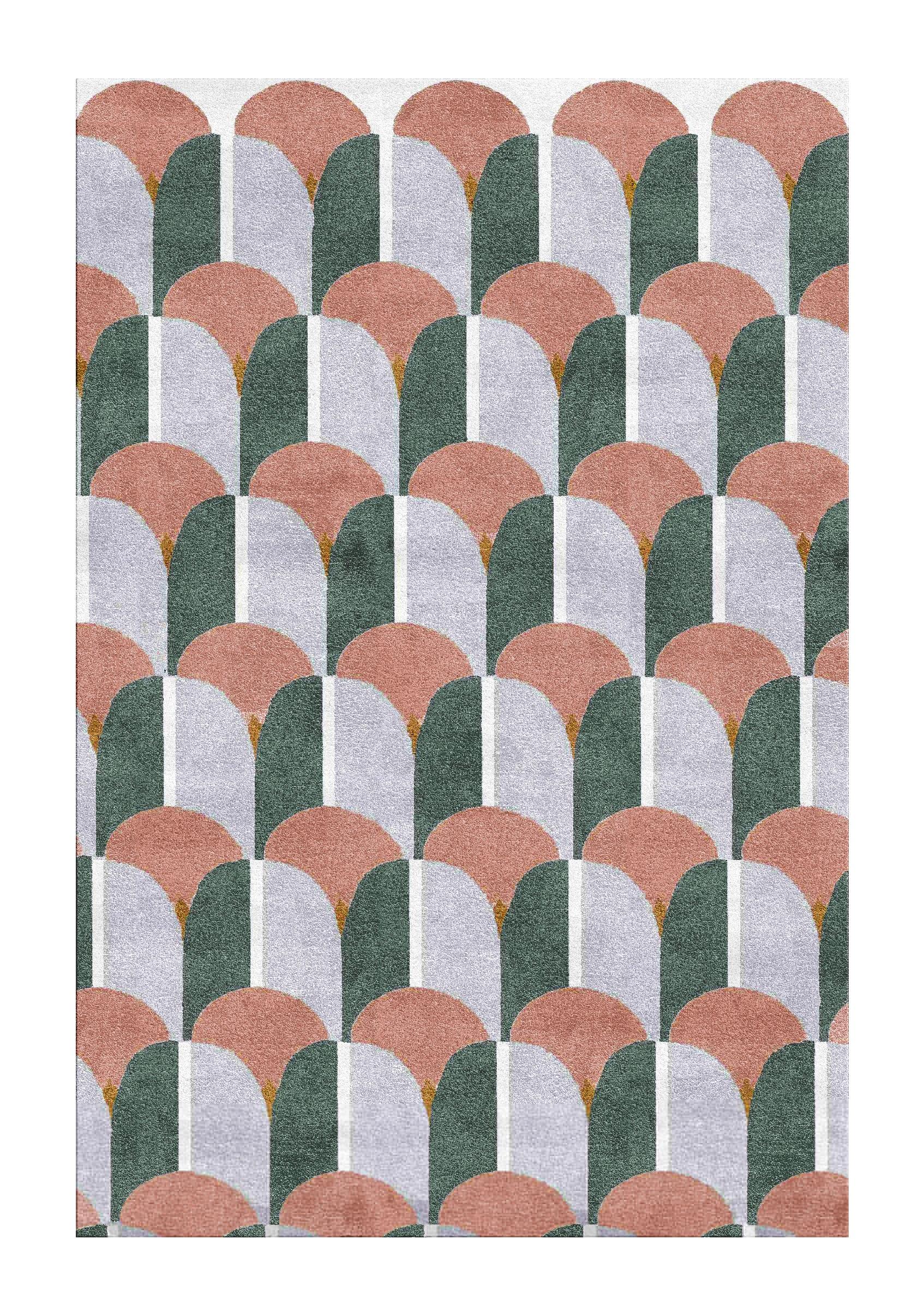Rinascimento rug II by Sarah Balivo.
Dimensions: D 300 x W 200 cm.
Materials: viscose, linen.
Available in other colors.

The Rinascimento collection drives its inspiration from Renaissance floorings, a pure chromatic interplay meant to create