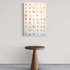 "Windows of Opportunity", Vibrant Modern Encaustic Abstract, White and Orange
