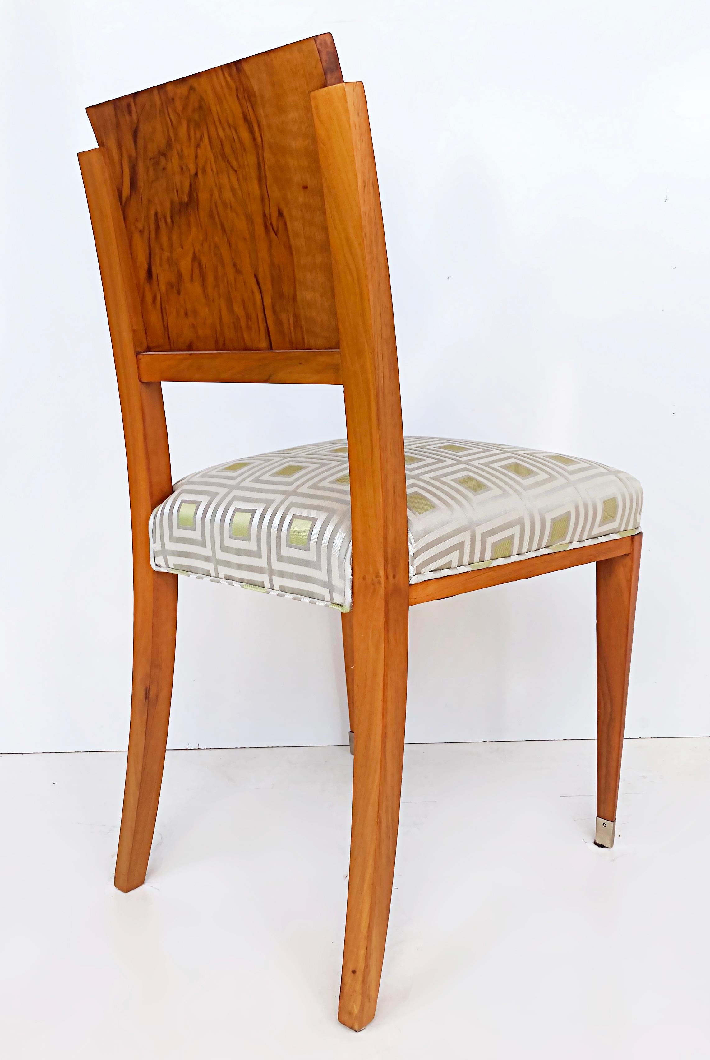 Rinck Paris French Art Deco Burlwood Dining Chairs, Set of 8, circa 1930 6