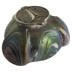 Rindskopfs Sohne Art Nouveau Iridescent Glass Inkwell