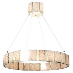Ring 120 Contemporary Pendant Lamp, Rose Art Glass Silvered
