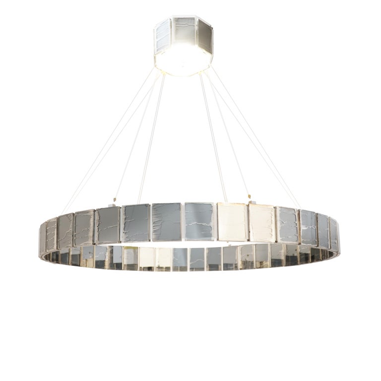 Ring 120 Contemporary Pendant Lamp, Smoky Grey Art Glass Silvered For Sale  at 1stDibs | silvered grey